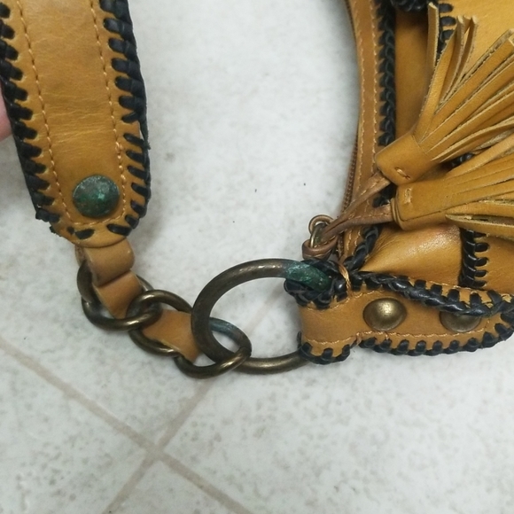 VINTAGE Tooled Leather Mini Bag - Picture 7 of 8